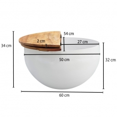 Konferenční stolek Gola, 60 cm, masiv mango / bílá - 3