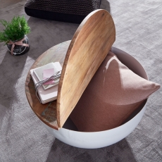 Konferenční stolek Gola, 60 cm, masiv mango / bílá - 6
