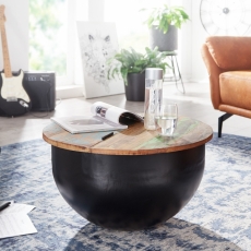 Konferenční stolek Gola, 60 cm, masiv mango / černá - 4
