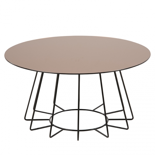 Konferenční stolek Goldy, 80 cm, černá/bronz - 1