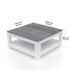 Konferenční stolek Grado, 90 cm, ořech / bílá - 4