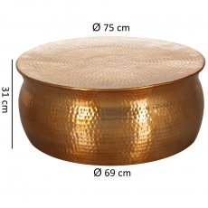 Konferenční stolek Guza, 75 cm, zlatá - 3