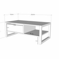 Konferenční stolek Haldizen, 105 cm, borovice - 7