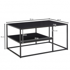 Konferenční stolek Heriie, 90 cm, černá - 4