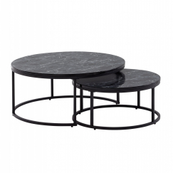 Konferenční stolek Holey (SADA 2 ks), 80 cm, černá