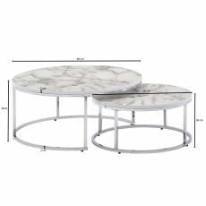 Konferenční stolek Holey (SADA 2 ks), 80 cm, stříbrná - 4
