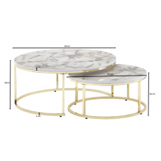 Konferenční stolek Holey (SADA 2 ks), 80 cm, zlatá - 4