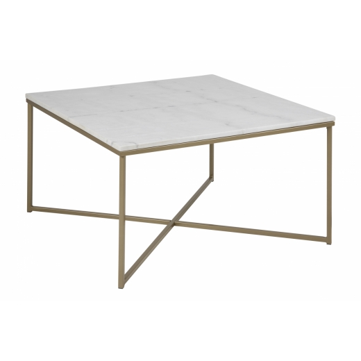 Konferenční stolek hranatý Alma, 80 cm, zlatá - 1