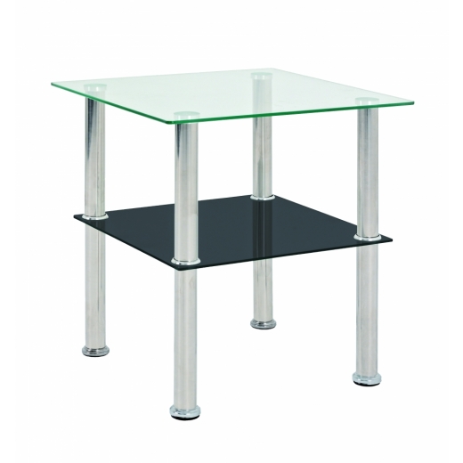 Konferenční stolek Huxley, 42 cm, nerez / černá - 1
