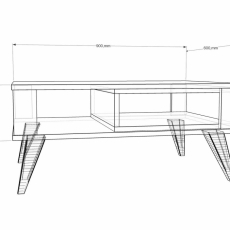 Konferenční stolek Ionis, 90 cm, bílá / dub - 6