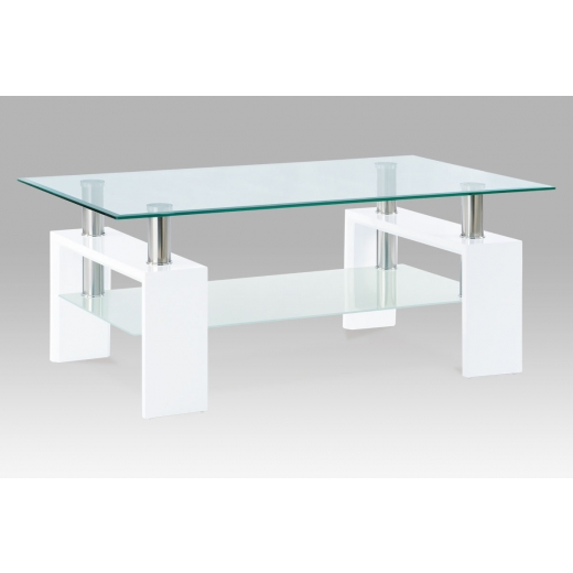 Konferenční stolek Irma, 110 cm, čirá/bílá - 1