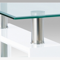 Konferenční stolek Irma, 110 cm, čirá/bílá - 2