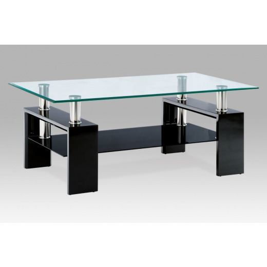 Konferenční stolek Irma, 110 cm, čirá/černá - 1