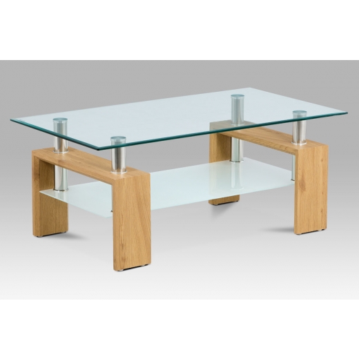 Konferenční stolek Irma, 110 cm, čirá/divoký dub - 1