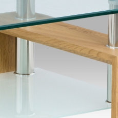 Konferenční stolek Irma, 110 cm, čirá/divoký dub - 6