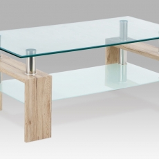 Konferenční stolek Irma, 110 cm, čirá/dub San Remo - 1