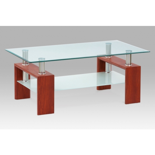Konferenční stolek Irma, 110 cm, čirá/třešeň - 1