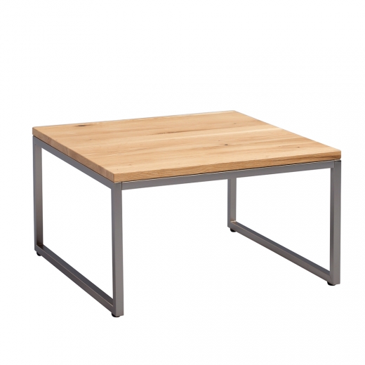 Konferenční stolek Jessica nízký, 60 cm, nerez/divoký dub - 1