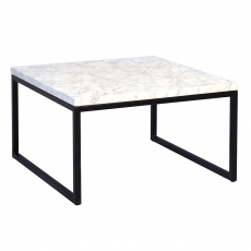 Konferenční stolek Jessica nízký, 60 cm, světlý mramor - 1