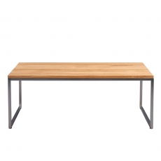 Konferenční stolek Jessica vysoký, 110 cm, nerez/divoký dub - 2