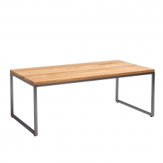 Konferenční stolek Jessica vysoký, 110 cm, nerez/divoký dub - 4