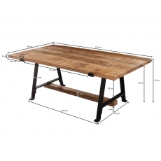 Konferenční stolek Jose, 115 cm, masivní dřevo - 4