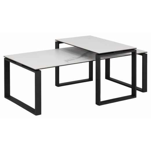 Konferenční stolek Katrine (SADA 2ks), 115 cm, bílá - 1