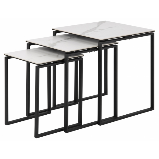 Konferenční stolek Katrine (SADA 3ks), 55 cm, bílá - 1