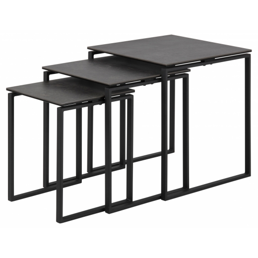 Konferenční stolek Katrine (SADA 3ks), 55 cm, černá - 1