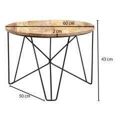 Konferenční stolek Kayl, 60 cm, masiv mango - 3