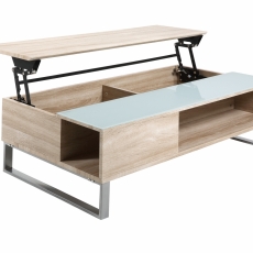 Konferenční stolek Keyon, 110 cm, dub / bílá - 2