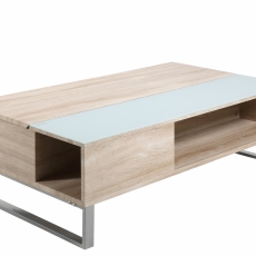 Konferenční stolek Keyon, 110 cm, dub / bílá - 3