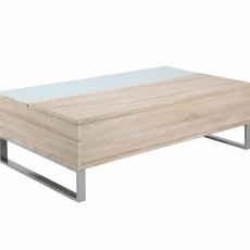 Konferenční stolek Keyon, 110 cm, dub / bílá - 4