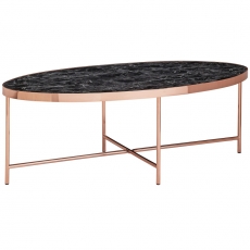 Konferenční stolek Kirst, 110 cm, černý mramor - 1