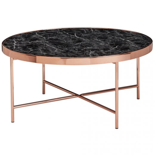 Konferenční stolek Kirst, 82 cm, černý mramor - 1