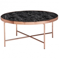 Konferenční stolek Kirst, 82 cm, černý mramor