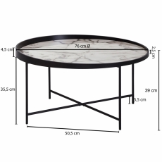 Konferenční stolek Krist, 76 cm, mramor - 4