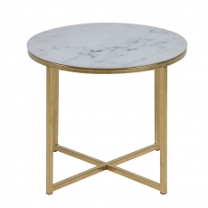 Konferenční stolek kulatý Alma, 50 cm, zlatá - 3