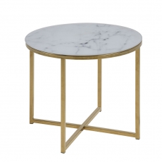 Konferenční stolek kulatý Alma, 50 cm, zlatá - 1