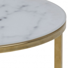 Konferenční stolek kulatý Alma, 50 cm, zlatá - 2