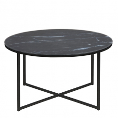 Konferenční stolek kulatý Alma, 80 cm, černá