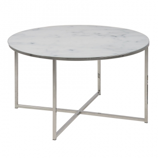 Konferenční stolek kulatý Alma, 80 cm, chrom