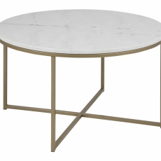Konferenční stolek kulatý Alma I, 80 cm, zlatá - 1