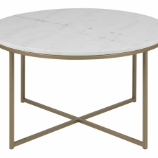 Konferenční stolek kulatý Alma I, 80 cm, zlatá - 2