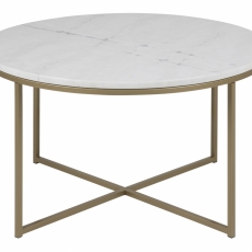 Konferenční stolek kulatý Alma I, 80 cm, zlatá - 2