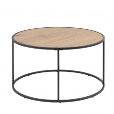 Konferenční stolek kulatý Seashell, 80 cm, dub - 2