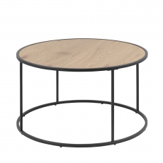 Konferenční stolek kulatý Seashell, 80 cm, dub - 1