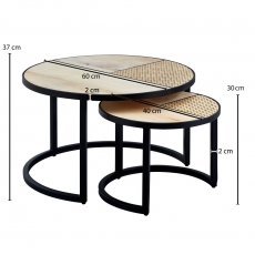 Konferenční stolek Larisa (SET 2 ks), černá - 3