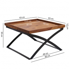 Konferenční stolek Lea, 63 cm, masiv Sheesham - 4