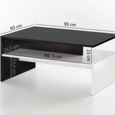 Konferenční stolek Lena, 90 cm, bílá / hnědá - 3